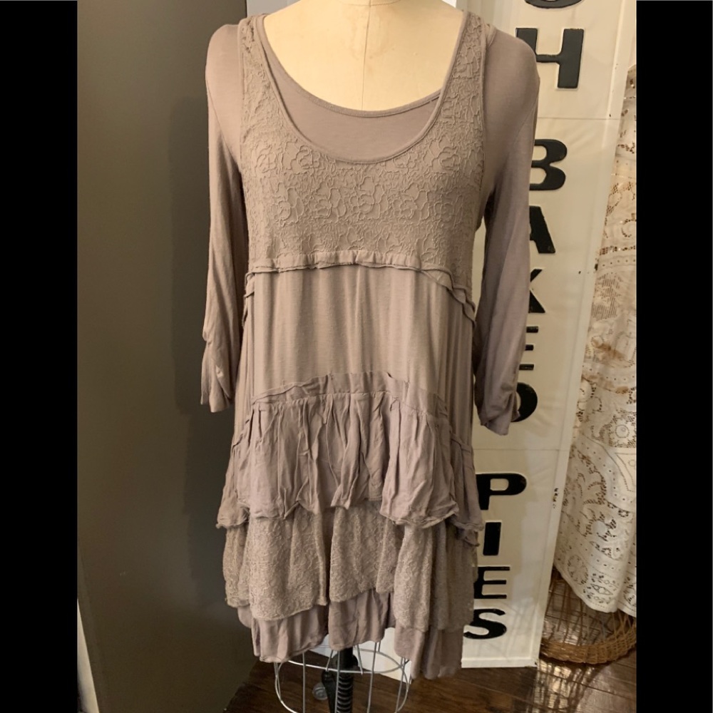 MonoReno Layered Ruffle Dress sz L